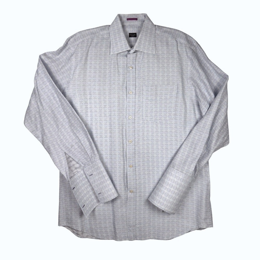 Paul Smith London Men's Dress Shirt Made in‎ Italy Geometric Pattern 42 16 1/2